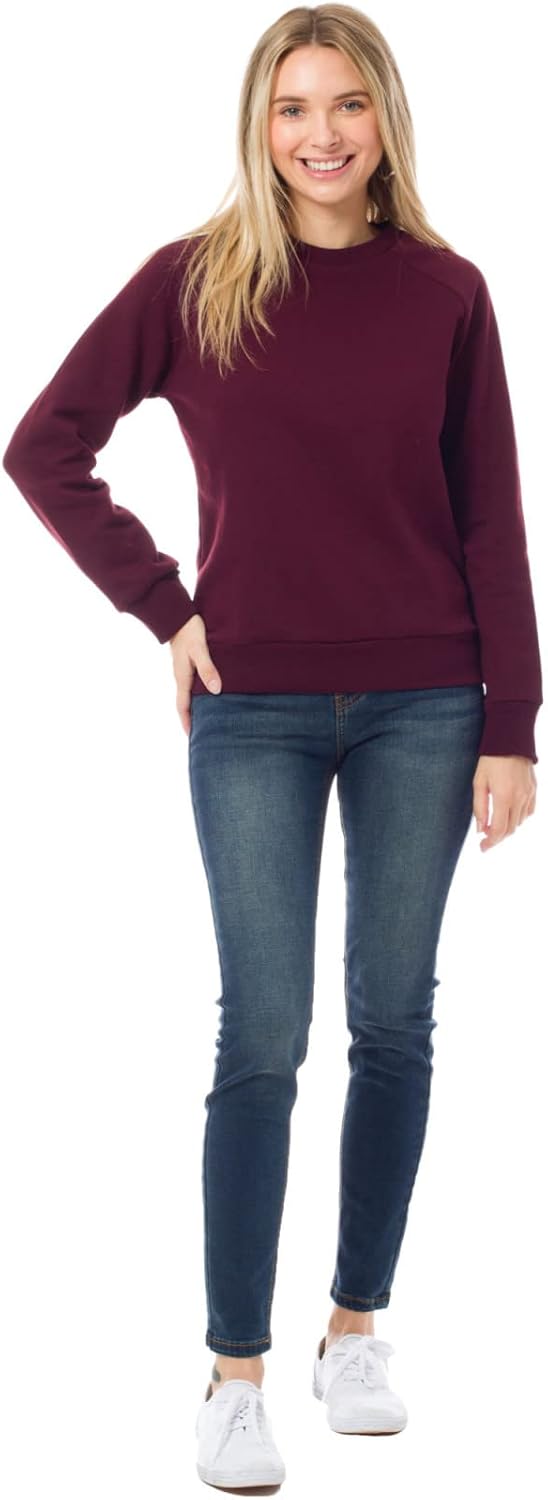 Design by Olivia Women's Basic Soft & Comfortable Pullover Fleece Crewneck Sweatshirt Fall Outfits - Image 4