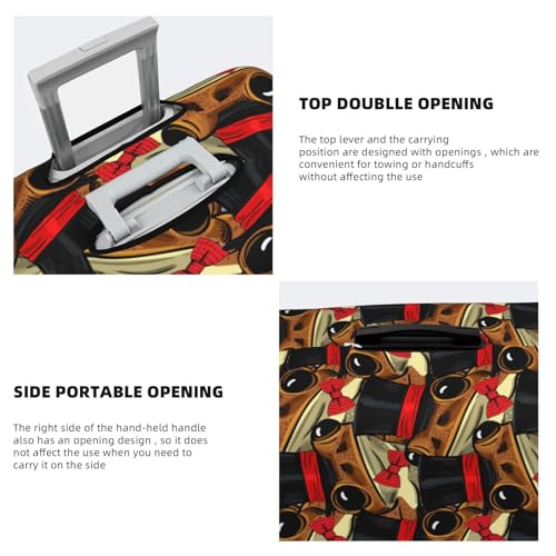 VOSERY Travel Luggage Cover - cool Funny frog hat bow Washable Suitcase Covers Protector Fits 18-32 Inch Luggage3