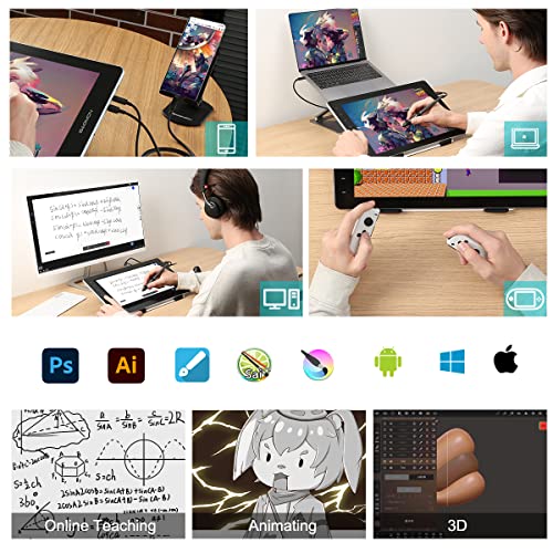 Gaomon Pd1610 2.5K Qhd Full-Laminated Anti-Glare Pen Display 16:10 Aspect Ratios 120% Srgb Graphics Drawing Tablet With 8 Touch Keys New Generation Ap51 Pen And Adjustable Stand #TOP7