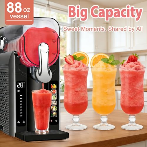 Image of Slushie Machine for Home - 88oz Frozen Drink Maker Slushy Machine, 2-In-1 Soft Ice Cream Maker, 6 Preset Programs| Slushie, Cocktails, Frappes, Ice Cream, Smoothies, Milkshakes (Screen Version）