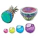 Elyseeseny 4PC Kits Couvercle Silicone Alimentaire - Universel de 4 Tailles Differentes Réutilisable Film Alimentaire étirable pour Cuisine Vaisselle des Légumes Fruits Ananas Pastèque Avocat Orange