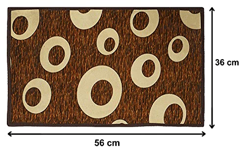 Image of Kuber Industries Oval Design Soft, Lightweigth, Washable, Non Slip Doormat Entrance Rug Dirt Trapper Mat Shoes Scraper for Entry, Patio, Porch (Green)