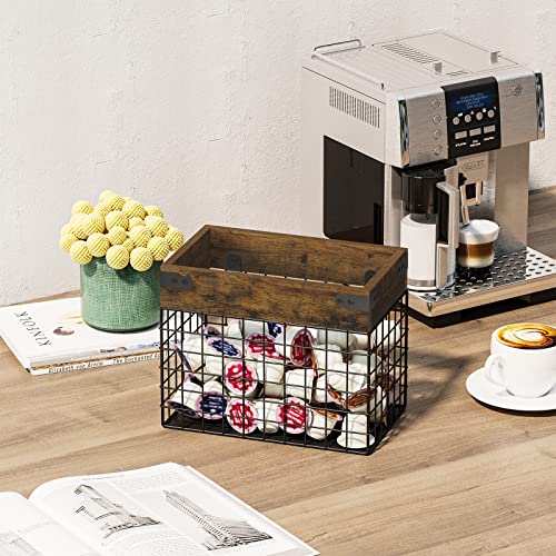 Snughome Coffee Pod Holder For K Cups, Coffee Pod Storage Organizer With Large Capacity, Coffee Pods Holder For Nespresso Vertuo Capsule, K Cup Holder And Espresso Pod Holder For Counter, Rustic Brown #TOP2