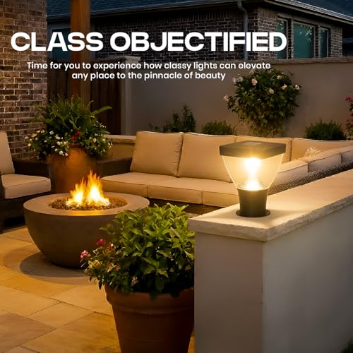 Image of Gigawatts GWMWW-01 Outdoor Gate Light - 20W Integrated Light 101% Rust & Waterproof Polycarbonate, ABS, PP Pillar Lamp Base Mount Black Exterior Fixture for Garden, Boundary & Home Entrance