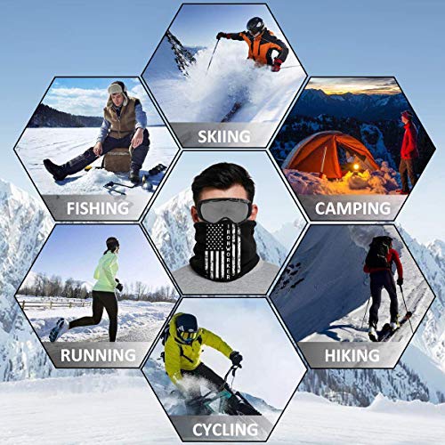 Ironworker America Flag Outdoor Mouth Mask Windproof Sports Face Mask Dust Shield Scarf Men Woman Neck Warmer Bandana Black
