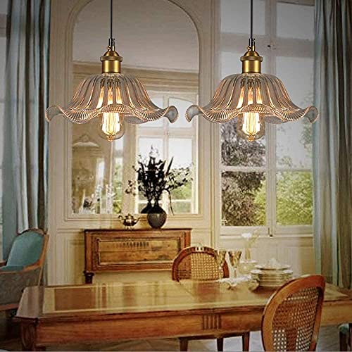 Lustre industriel rétro américain en verre et suspension réglable - 4