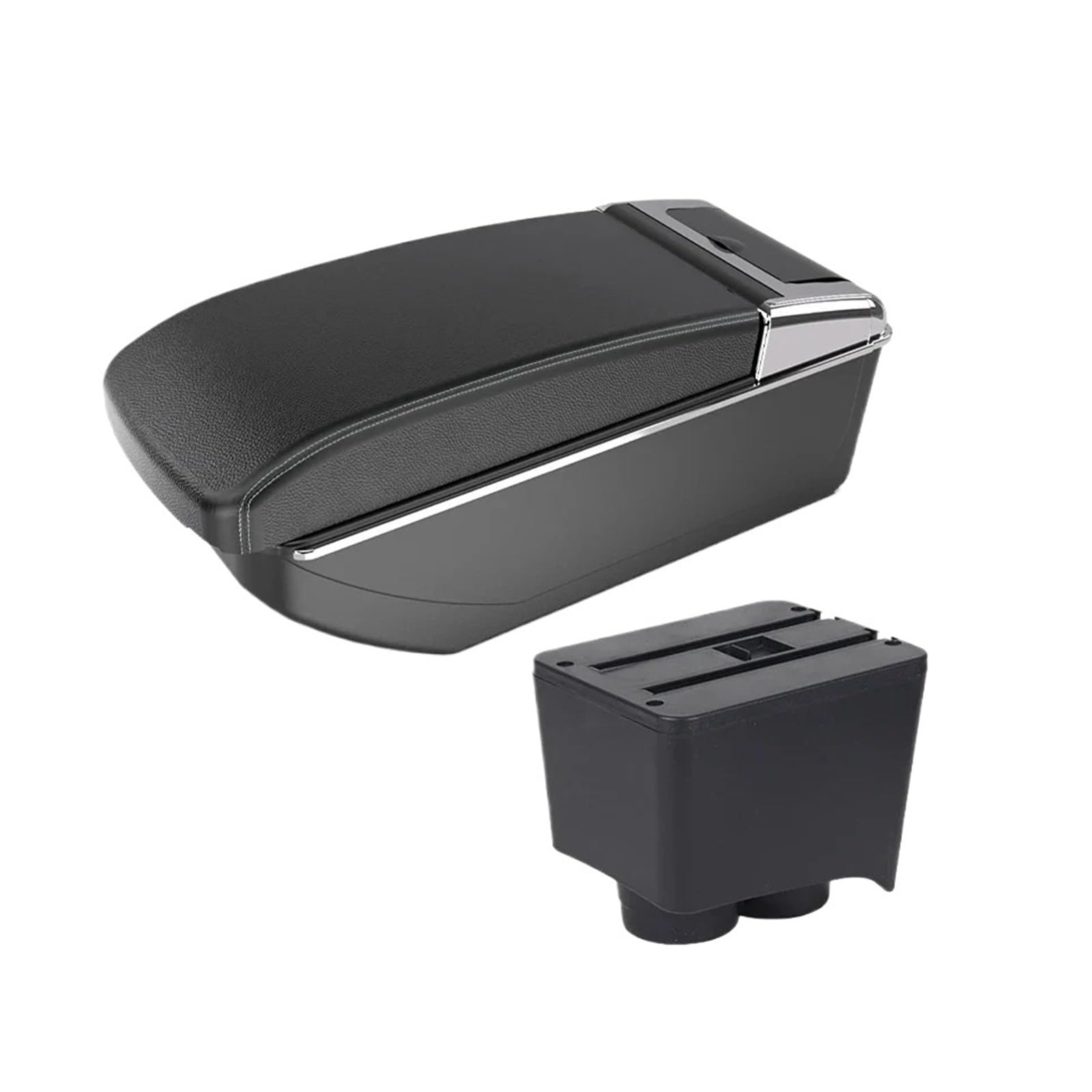 Ggwqoops Car Armrests For VW For Polo For For 9N 3 Armrest Car Box Retrofit Parts Storage Interior Accessories USB Armrest Box(B3 white line NOUSB)