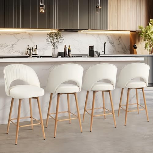 KRAMZMING Swivel Bar Stools Set of 4