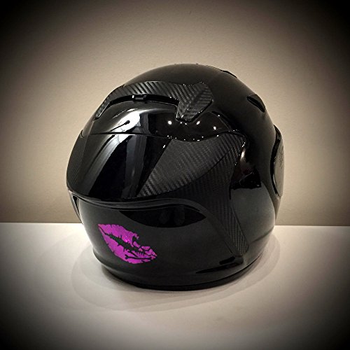 Customtaylor33 High Intensity Reflective Vinyl Death Kiss Skull Crossbones Lips Decal Bumper Sticker - Cars, Motorcycles, Helmets, Wind Screens, Laptops, Cellphones, (Se Purple, 12 Inch Wide) #TOP2