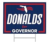 SignPro Donalds For Governor Yard Sign | Byron Donalds Sign | Byron Donalds For Governor Lawn Sign | Florida Governor 2026 | 24" x 18" Corrugated Plastic | Includes H Stake | Double Sided