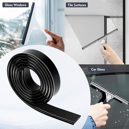 Image of CdbC 41 Inch Squeegee Rubber Replacement, Squeegee Replacement Rubber Blade, Versatile Squeegee Rubber Refill for Shower, Doors, Window & Glass Cleaning (Pack of 2)