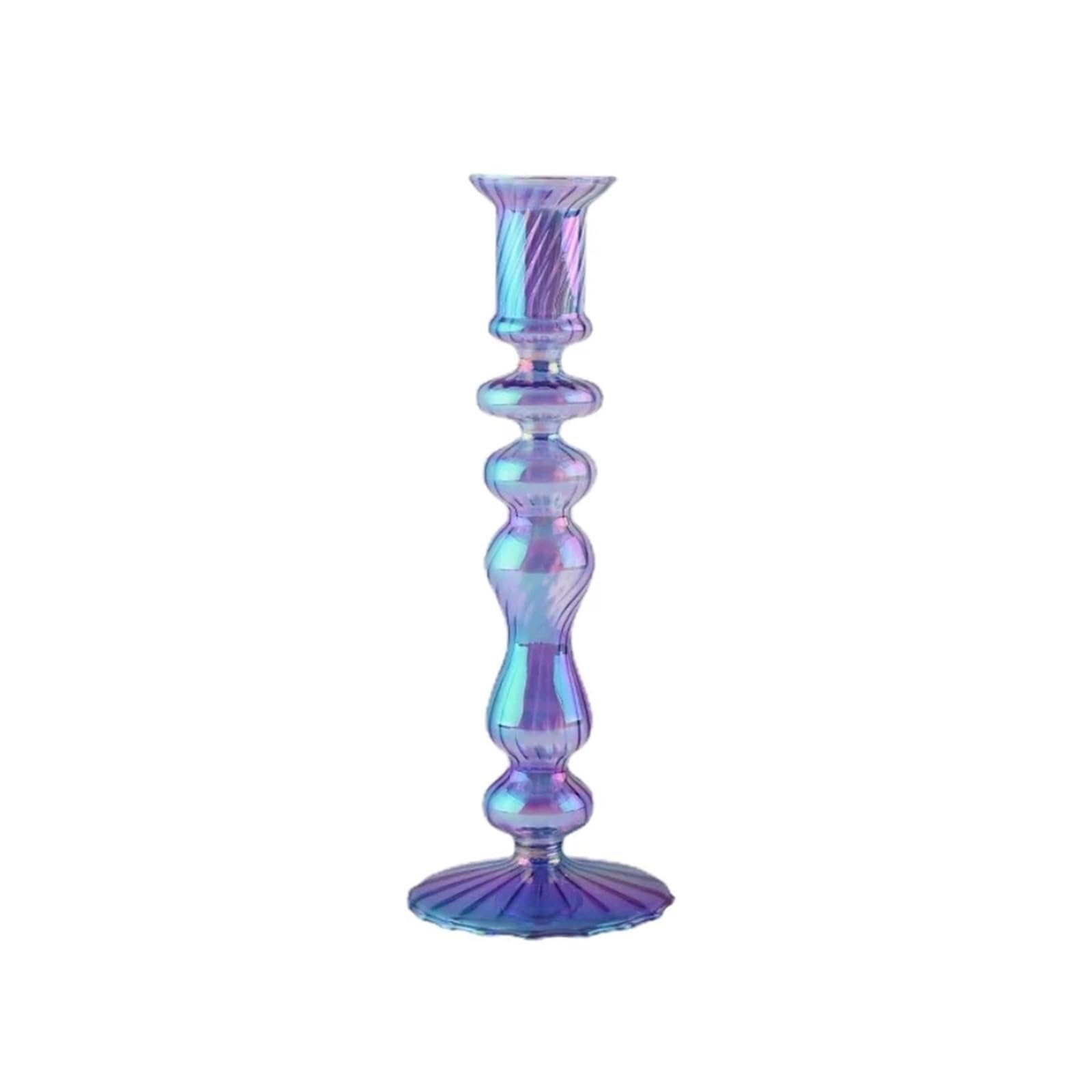 Candle Holders Retro Candlesticks Taper Candle Holders Tall Decoration Party Glass Vase Home Decor Wedding(Color a,STYLE1)