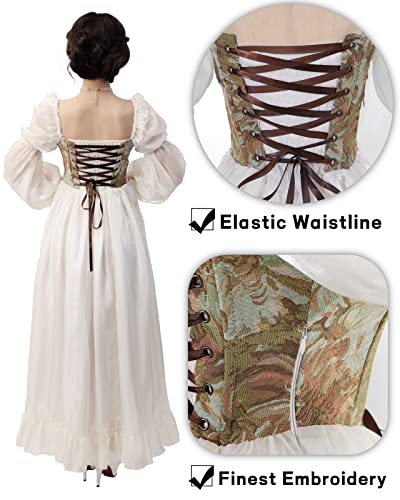Image of NSPSTT Women Girls American Pioneer Colonial Dress Prairie Costume