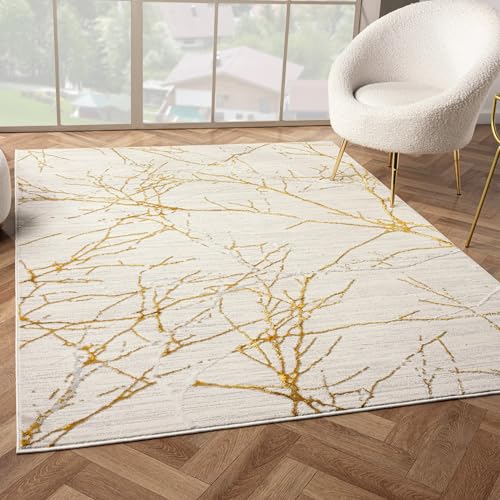 LUXE WEAVERS Sunset Collection 372 Gold 8x10 Modern Abstract Area Rug