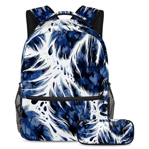 Sac à dos 2 pièces à empreintes de pattes G avec trousse pour l'école et les voyages