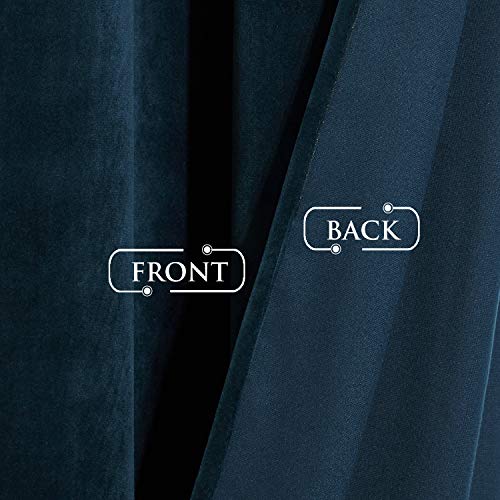PONY DANCE Navy Blue Velvet Curtains - Image 3