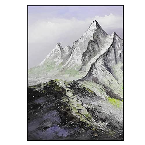Peinture à l'huile paysage de montagne pour décoration salon chaleureux