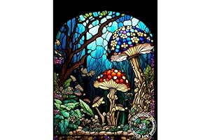 DIY Painting by Numbers Stained Glass Mushroom Wall Art