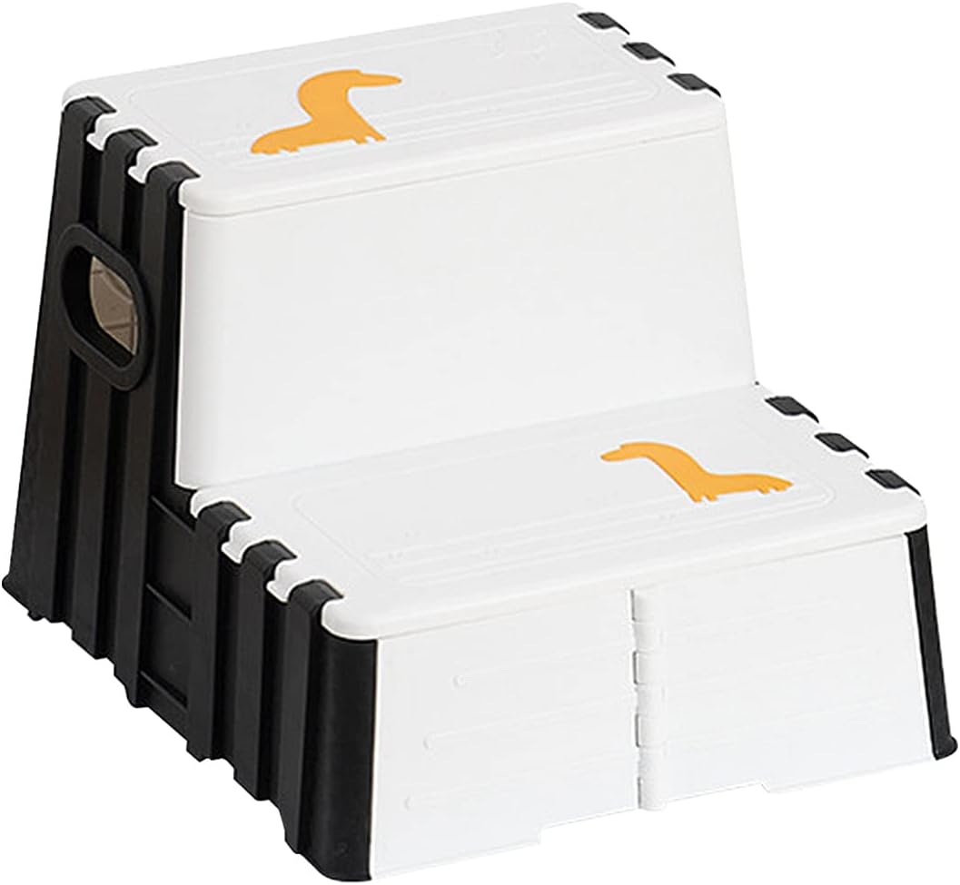 Folding Step Stool with Handle Folding Portable Toddler Two for Bathroom Bedroom Kitchen Toddler Two Bathroom Washroom Assistant