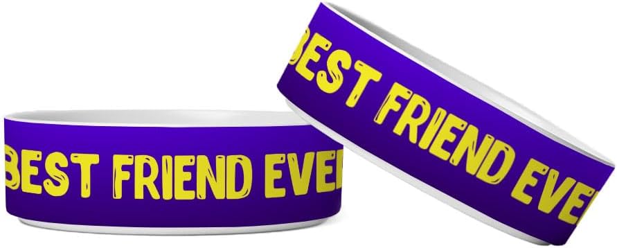 Best Friend Ever Pet Bowl – Cute Design Dog Bowl – Best Print Pet Food Bowl Ceramic Dog Bowl – Food Dish or Water Bowl for Pets