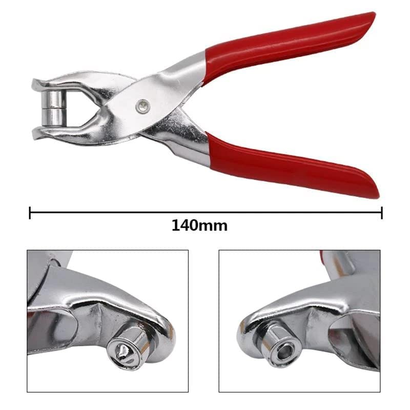Image of ISC Grommet Eyelet Plier Set | Eyelet Hole Punch Pliers Kit with 100 Metal Eyelets | Heavy Duty Grommet Tool Kit for Leather, Clothes, Belts, and DIY Projects