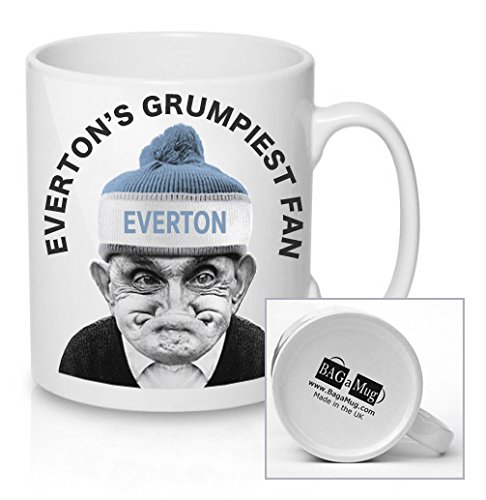 Everton's Grumpiest Fan Mug - New Quick and Easy Personalised Blues Football Team Everton Lover Ceramic Toffee's Tea and Coffee Cup Unique Drink Gift