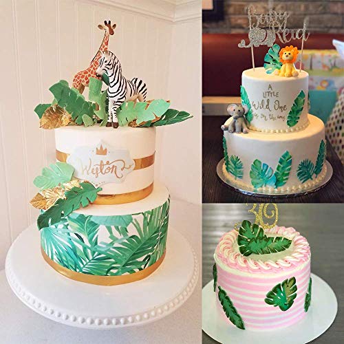 9Pcs/Set Jungle Safari Animal Cake Fondant Mold With Tropical Leaf Cookie Cutter, Hawaiian Palm Leaves Sugar Craft Cutters For Jungle Animals Brithday Party Baby Shower Cake Cupcake Decorations Tools #TOP5