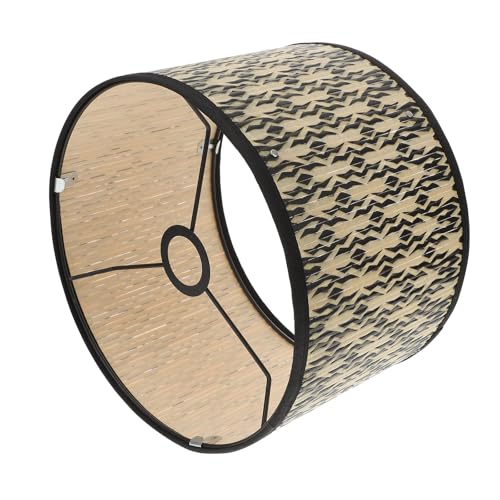 Sosoport Pantalla de Lámpara de Bambú Geométrica Cubierta para Lámpara de Techo Diseño Vintage Abstracto Tamaño Mediano Adecuado para Salón Dormitorio y Oficina Material Natural