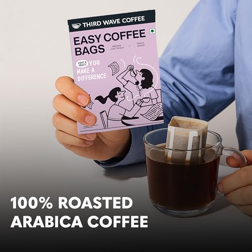 Image of THIRD WAVE COFFEE, Easy Coffee Bags, Dark Roast, (Single Origin Baba Budangiri, 5 Bags)