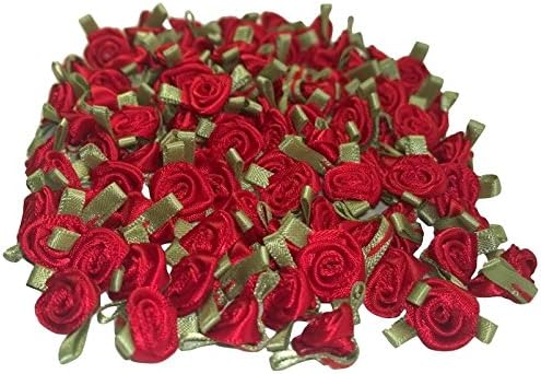 Small Ribbon Roses 100pc Bag - Red