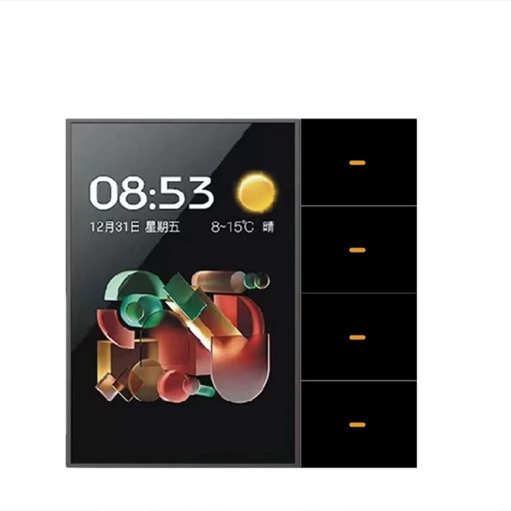 Tuya Zigbee 3,5 Smart Wandschalter Touchscreen 4 Gruppen Schalter 8-Wege Szene Radar Sensor Dimmschalter Smart Home A