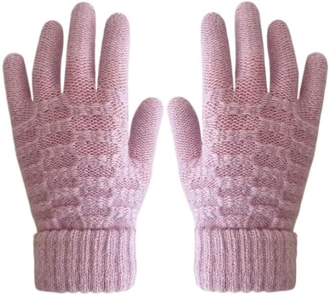 Students' Warm Knitted Woolen Gloves Are Thickened in Winter