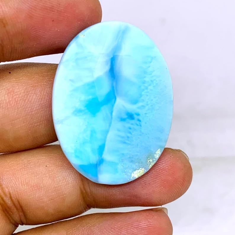 Cabochon larimar naturel GH_NAT_06587 d'exception pour joaillerie