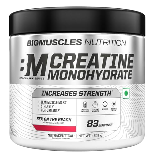 Image of Bigmuscles Nutrition Creatine Monohydrate (83 Servings, Sex On The Beach) | Micronised Creatine Powder For Enhanced Muscle Strength With Rapid Absorption | Powered By Stevia - No Artificial Sweetners [307g]