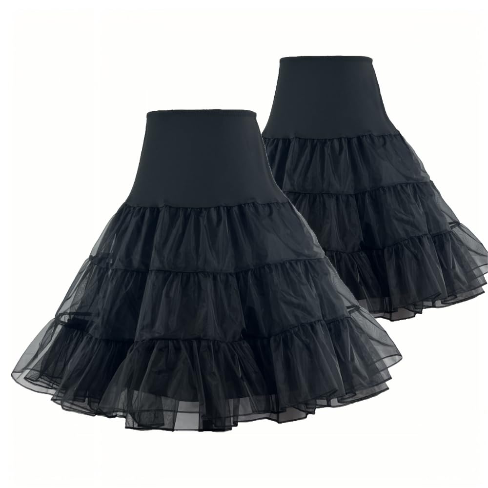 RULTA Women's 50s Vintage Petticoat 26" Crinoline Rockabilly Tutu Skirt Slip S-L…