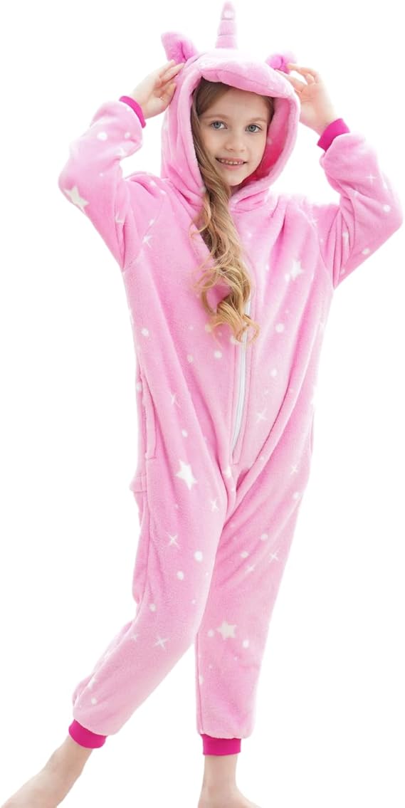 FZOSM Pijama de Unicornio Suave para Niñas Pijama de Unicornio para Niños