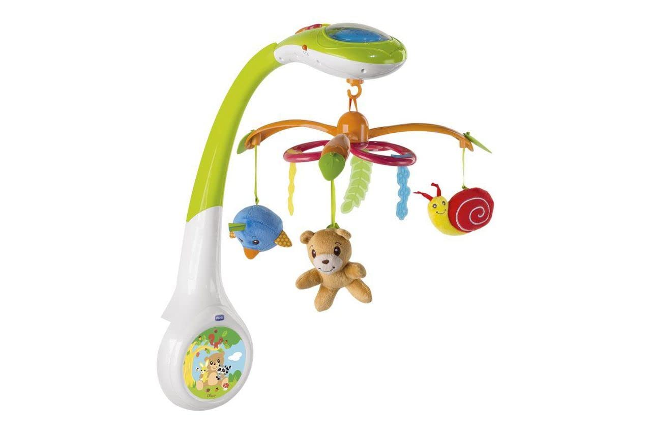 Chicco Magic Forest, Móvil con Música para Cuna de Bebé y Luces con Proyector, Luz Nocturna Infantil, Música Relajante y 3 Muñecos. Carrusel Musical para Cunas y Camas – Juguetes Bebé 0+ Meses