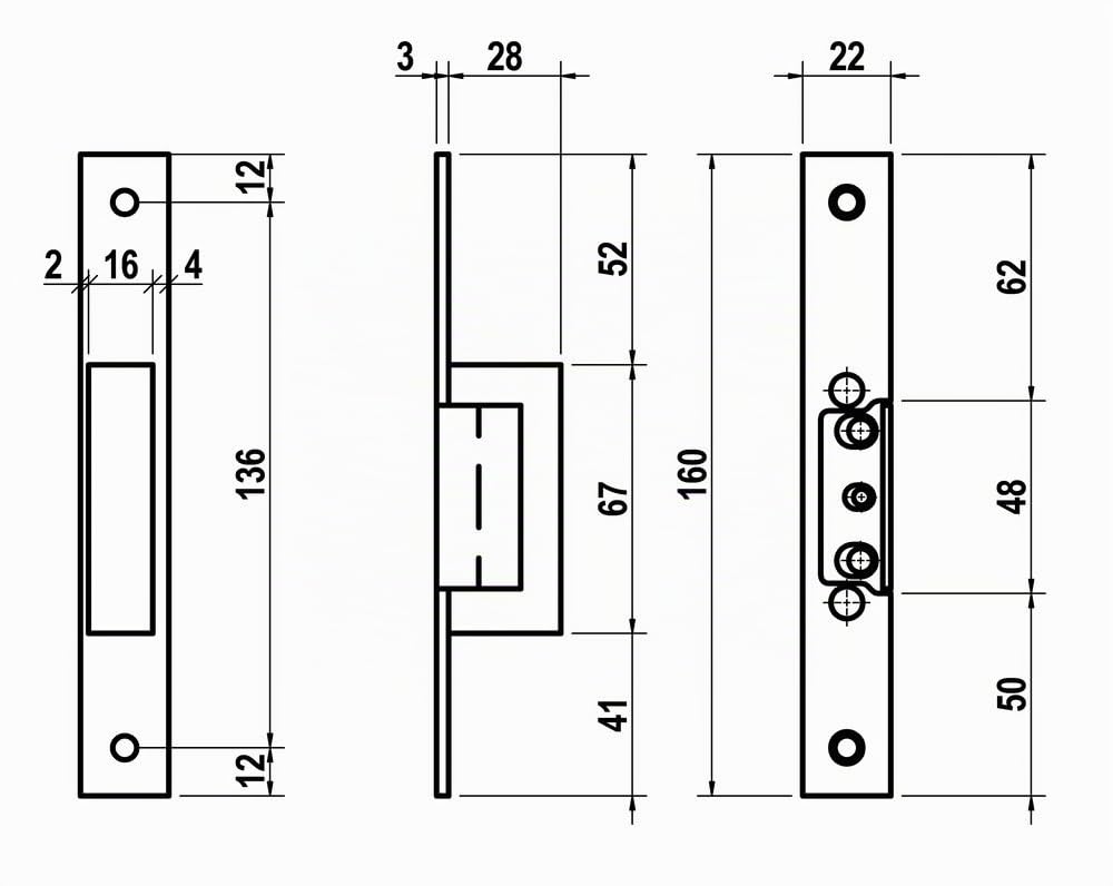 Lince 991003AD Cerradero Eléctrico, 136 x 22 mm