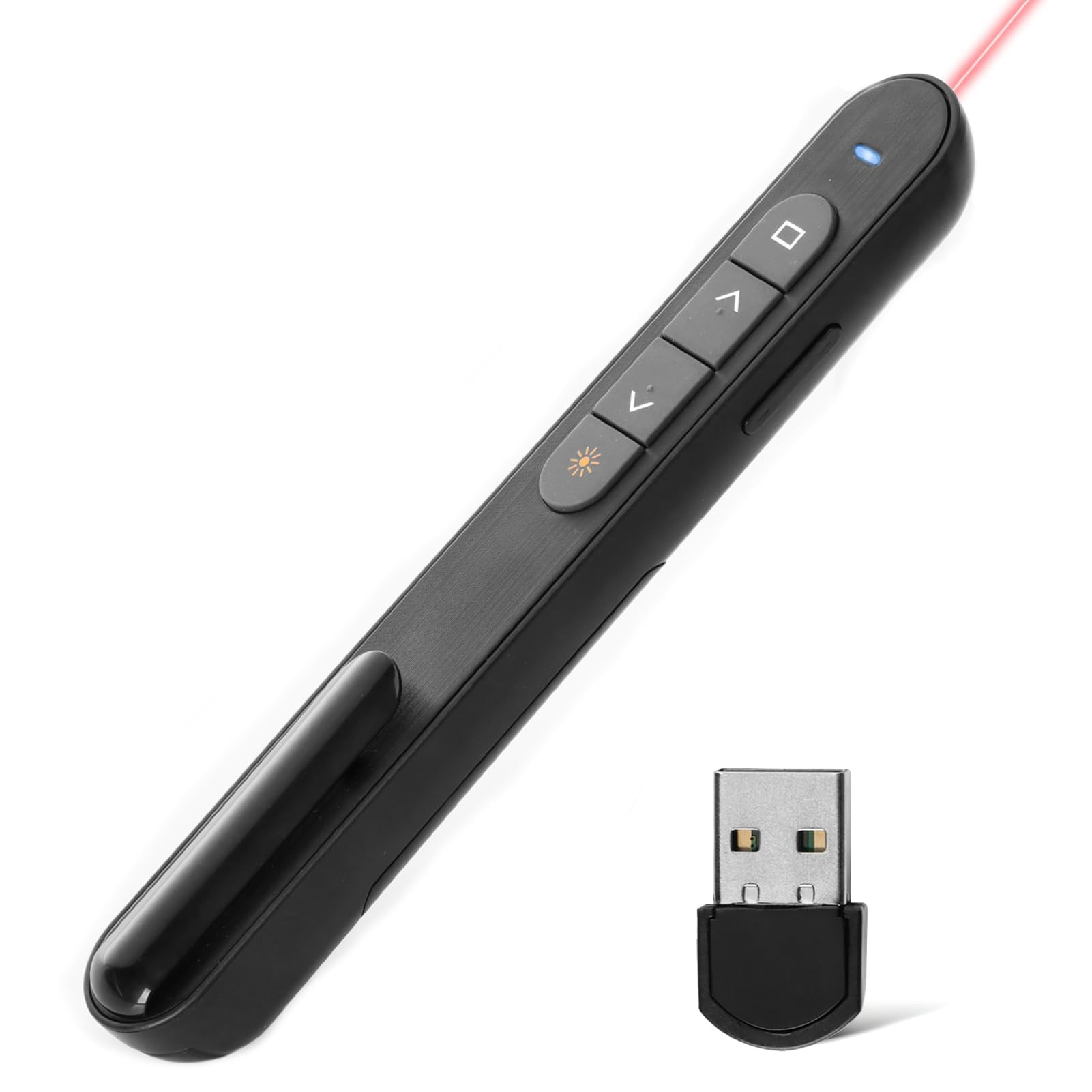 Presentation Clicker for Powerpoint, 328FT/100M Wireless Presenter Remote Presentation Pointer, 2.4GHz Hyperlink Volume Slide Clicker for Presentations Powerpoint Computer Laptop Mac