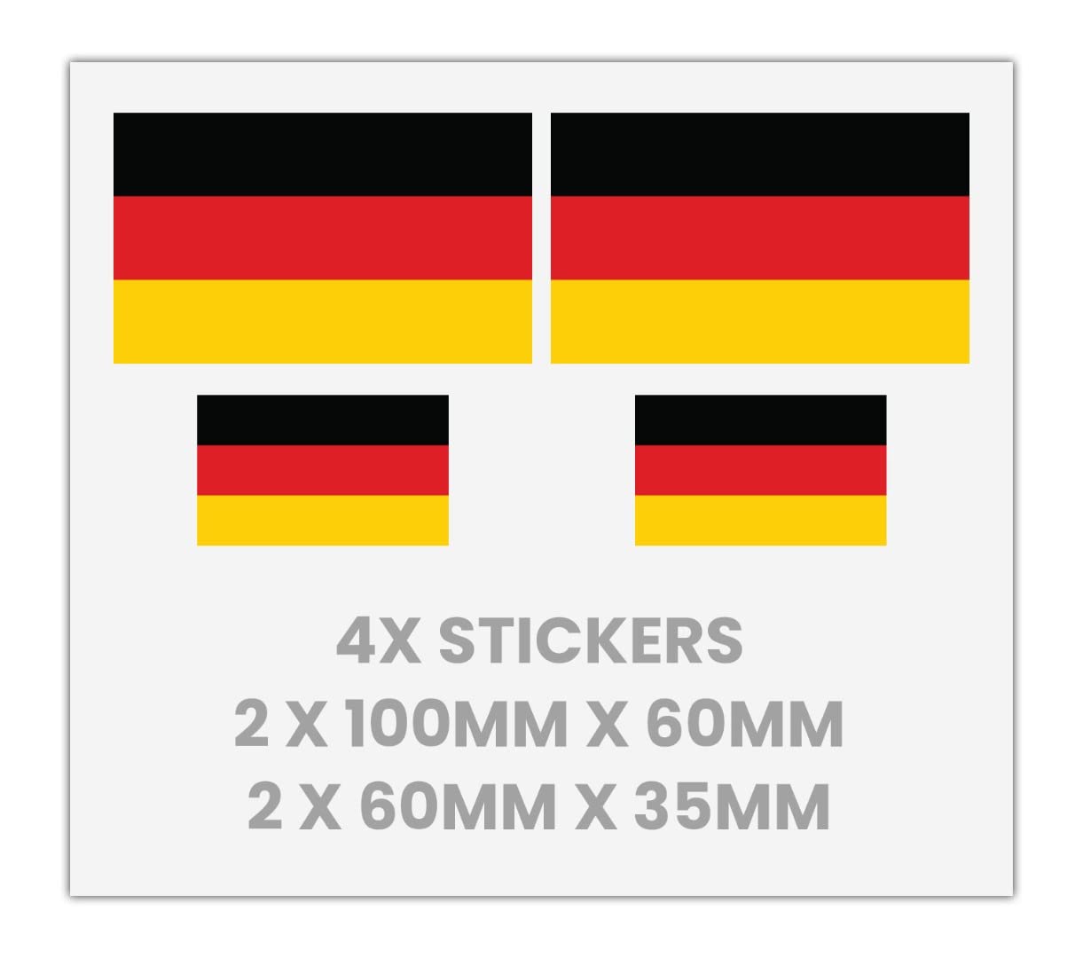 Handmade By Stukk 4 X German Germany Flag Vinyl Sticker For Car Bumper Mirror Ipad Van Laptop