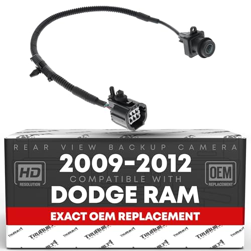 Image of Rear View Backup Camera - Compatible with 2009-2012 Dodge Ram 1500, 2500, 3500 - Reverse Park Assist Camera Replacement - OEM 56054164AD, 590-078