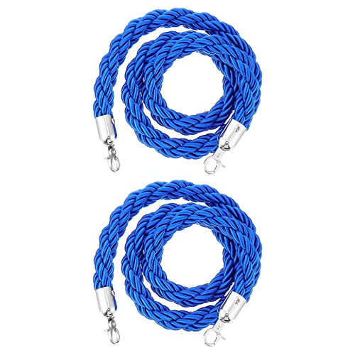 Corde de contrôle des foules bleue tressée avec crochets argentés pour diviseur de file