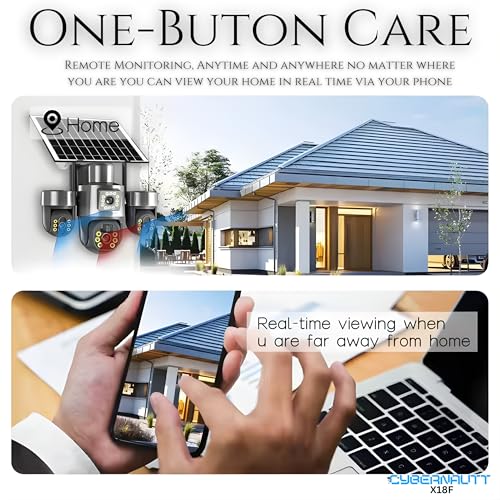Image of XUGA Cybernautt X18F 3 Lens Dual Solar 4G Camera | Solar continuous charge 3-lens outdoor security camera. Works with Airtel 4G SIM cards. Mobile control for all 3 lenses.