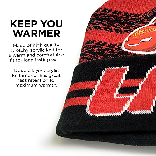 Image of Disney Boys' Winter Hat and Mitten Set, Cars Lightning Mcqueen Toddler Beanie for Ages 2-4