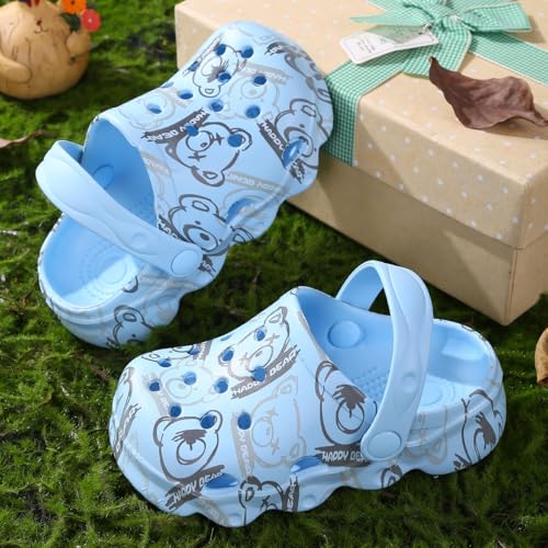Image of Toddler Clogs for Girls Lightweight Kid Garden Clogs Breathable Slip-on Slides Sandals Slippers Children's Beach Water Shoes (xio LAN, 24)