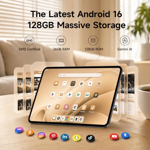 TECLAST T65 13.4" Android16 4G Tablet, 20GB+128GB 120Hz Widevine L1