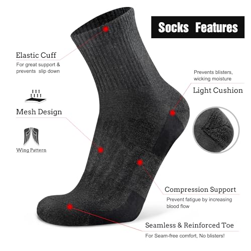 Image of Busy Socks 3 Pack Quarter Thin Merino Wool Blend Running Socks Men's Women's lightweight Low Cut Ankle Walking Wool Sock
