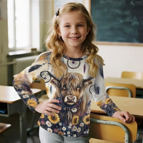 Image of Uourmeti Teens Girls Long Sleeve T Shirts Fall Outfits Boys Active Sportswear Running Tops