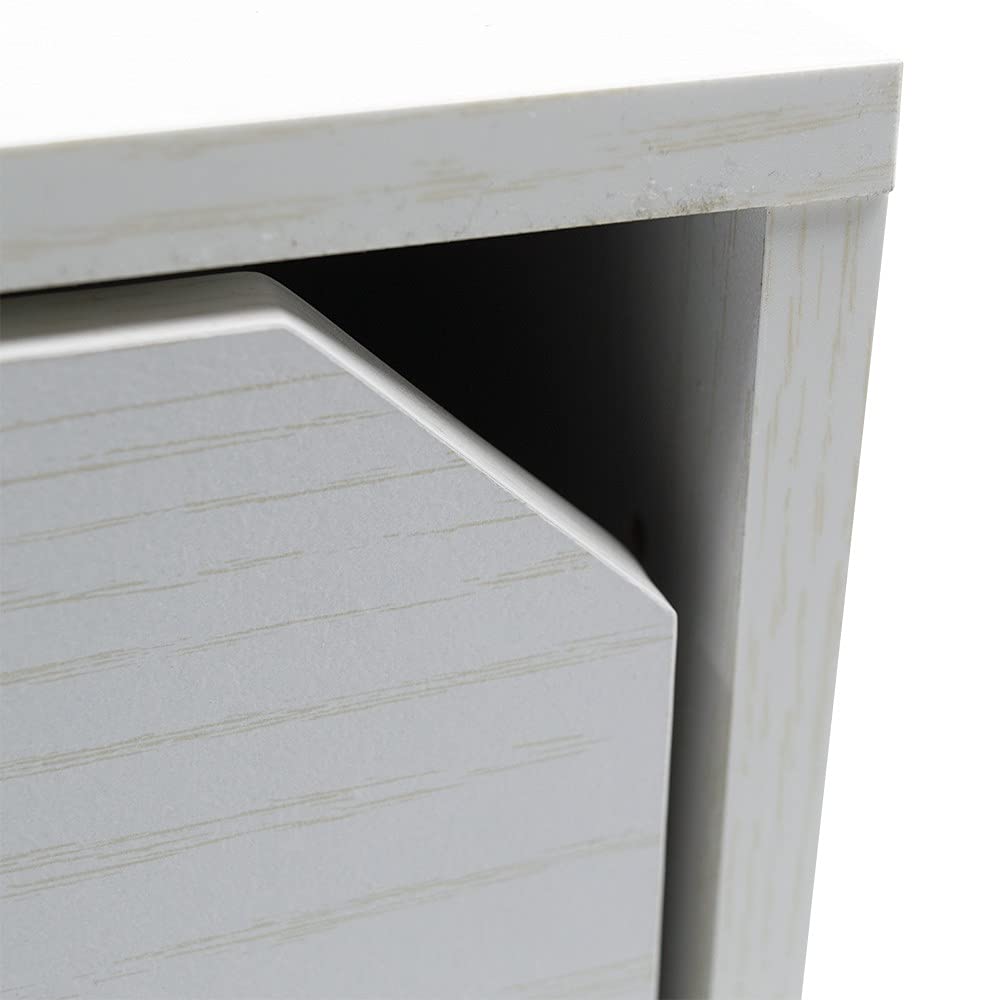 Mediawave Store - Cubo Modulare Libreria Cemento Frassinato Anta Apribile CUBE STACK 13232, per Spazi Interni, Mensola da Parete per Ingresso, Soggiorno, Camera da letto, Cameretta (Bianco)