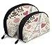 Produktbild JUKIL Illustration von Eiffelturm Herzen Kronleuchter Blume Liebe 2er Set Make-up Tasche Set für Reisen & tägliche Lagerung Muschelform Handy Kosmetikbeutel Fall